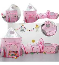 Barraca Infantil Toca Túnel 3 Em 1 Rosa Barraca Infantil Toca Túnel 3 Em 1 Rosa