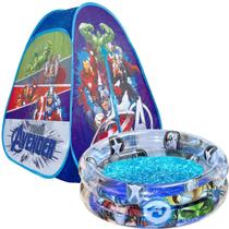 Barraca Menino Herois Vingadores Azul Toca Casinha 10a Piscina 70 Litros Avengers h70