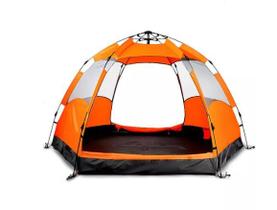 Barraca Monta Sozinha Camping 3/4 Pessoas Automatic Dobrável Cor Laranja