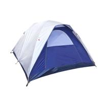 Barraca NTK Dome 3 pessoas Cinza e Azul Camping compacto, 2 entradas, coluna dágua alta, mosquiteiro, rápida montagem