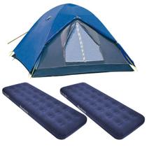 Barraca para Acampamento Nautika Fox + 2 Colchao Inflável Solteiro