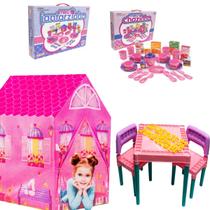 Barraca Rosa Mesa Educativa E Kit Chazinho E Jantarzinho