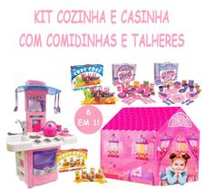 Barraca Rosa Para Meninas 6 7 8 9 Anos E Cozinha Com Comidas - Big Star Brinquedos