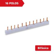 Barramento Bifásico 63A 16 Polos 285mm Force Line Barramento Bifásico 63A 16 Polos 285mm Force Line