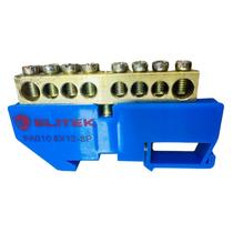 Barramento Cobre Neutro/Terra 8 ou 12 Vias C/ Suporte P/ Trilho Din