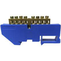 Barramento Neutro para Trilho Din 8 Furos Azul Terminal Barra Painel Quadro Cabo Fio Barramento Neutro para Trilho Din 8 Furos Azul Terminal Barra Painel Quadro Cabo Fio