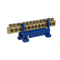 Barramento para Trilho DIN 12 Ligações Neutro com Base Azul Rohdina Barramento para Trilho DIN 12 Ligações Neutro com Base Azul Rohdina