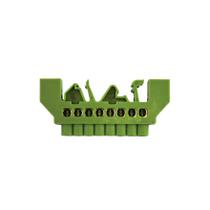 Barramento terra verde para trilho din 8 terminais - jng