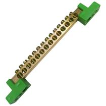 Barramento Universal Terra Terminal Aterramento Barra Derivação com 14 Furos