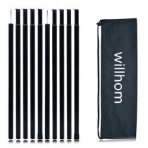 Barras Ajustables de Acero para Tienda de Campaña Willhom 2 Juegos Barras Ajustables de Acero para Tienda de Campaña Willhom 2 Juegos