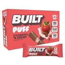 Barras de Proteína Built Bar Puff Morango com Creme 15g de Proteína 12 Unidades Barras de Proteína Built Bar Puff Morango com Creme 15g de Proteína 12 Unidades
