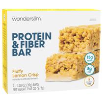 Barras de proteína e fibra WonderSlim Fluffy Lemon Crisp, pacote com 7 Barras de proteína e fibra WonderSlim Fluffy Lemon Crisp, pacote com 7