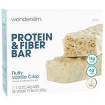 Barras de proteína e fibra WonderSlim Fluffy Vanilla Crisp, pacote com 7