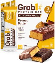 Barras de proteína GRAB1 Manteiga de amendoim sem açúcar 12x35g (pacote com 3)
