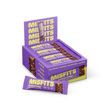Barras de proteína Misfits Caramel Fudge Flavor, pacote vegano com 12