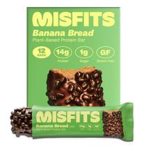 Barras de Proteína Misfits Sabor Pão de Banana 14g de Proteína Pacote com 12 Barras de Proteína Misfits Sabor Pão de Banana 14g de Proteína Pacote com 12