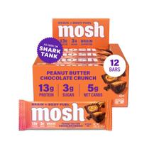 Barras de proteína MOSH, manteiga de amendoim, chocolate, ceto, 12 unidades Barras de proteína MOSH, manteiga de amendoim, chocolate, ceto, 12 unidades