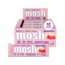 Barras de proteína MOSH Raspberry White Chocolate Crunch Keto 12C Barras de proteína MOSH Raspberry White Chocolate Crunch Keto 12C