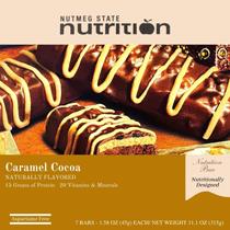 Barras de Proteína Nutmeg State Nutrition Sabor Caramelo e Cacau - Pacote com 7 Unidades Barras de Proteína Nutmeg State Nutrition Sabor Caramelo e Cacau - Pacote com 7 Unidades