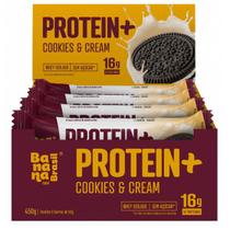 Barras de Proteína Protein+ Cookies & Cream Banana Brasil cx 9un Barras de Proteína Protein+ Cookies & Cream Banana Brasil cx 9un