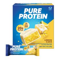 Barras de proteína, proteína pura, sabor bolo de limão, 50g, 12 unidades Barras de proteína, proteína pura, sabor bolo de limão, 50g, 12 unidades