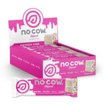Barras de proteína, sem molho de vaca, bolo de aniversário, 20 g, vegano, 12 unidades