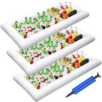 Barras de servir infláveis Jasonwell Ice Buffet Salad Trays x3