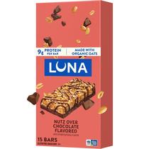 Barras de Snack Luna Bar Nutz Over Chocolate Sem Glúten 15 Unidades Barras de Snack Luna Bar Nutz Over Chocolate Sem Glúten 15 Unidades