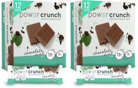 Barras de wafer de proteína Power Crunch, chocolate e menta, 40 g, pacote com 24 Barras de wafer de proteína Power Crunch, chocolate e menta, 40 g, pacote com 24