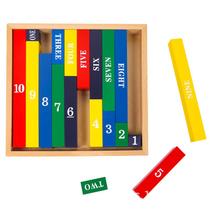 Barras decimais coloridas Montessori para reconhecimento de números Barras decimais coloridas Montessori para reconhecimento de números