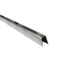 Barras Perfil U Canaleta Inox P/ Vidros 8mm 1 Metro 100cm Escovado
