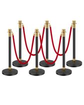 Barreiras de controle de multidões VEVOR Stanchions com 4 cordas de veludo vermelho