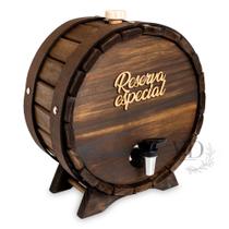 Barrica Pingômetro Redonda Premium 01 Litro Revestida de Madeira