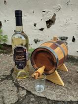 Barril 1 litro cachaça amburana+cachaça artesanal +copo dose