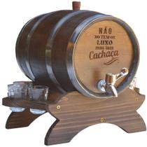 Barril Amburana 5 L Tonel Corote Cromo Com 6 Copos Shot