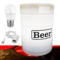 Barril Banco Luminária Beer Lâmpada LED Cor Branco Para Sentar e Iluminar B10010783B