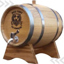 Barril De Carvalho 5 Litros Personalize Escudo Do Seu Time.
