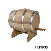 Barril de Madeira Jequitibá Natural com Aro Inox - 1 Litro Barril de Madeira Jequitibá Natural com Aro Inox - 1 Litro