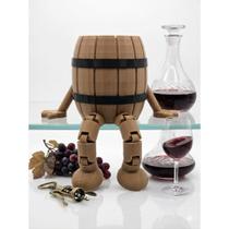 Barril de vinho decorativo miniatura em 3d com pernas articuladas 9cm x 15cm x 8cm Barril de vinho decorativo miniatura em 3d com pernas articuladas 9cm x 15cm x 8cm