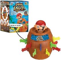 Barril Pula Pirata 18x13 cm Brinquedo Infantil Criança Interativo