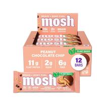 Barritas de Proteína MOSH Cacahuate con Chispas de Chocolate Veganas 12 Unidades