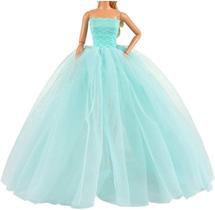 Barwa Vestido de Noiva Azul Claro com Veil Evening Party Princess Light Blue Gown Dress para 11,5 polegadas Girl Doll