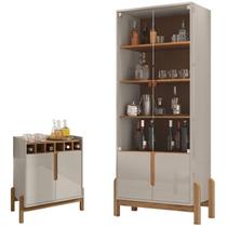 Barzinho 2 Portas 50522 E Cristaleira Para Sala 50519 Off White Cedro DCASA Barzinho 2 Portas 50522 E Cristaleira Para Sala 50519 Off White Cedro DCASA