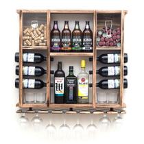 Barzinho Adega com Porta Rolhas Tampinhas e Taças