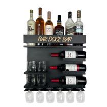 Barzinho Adega Parede - Bar Doce Bar - 54 x 51 Preto