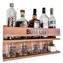 Barzinho Bar Adega de Parede Decoração Boteco 54 x26 cor Amadeirado