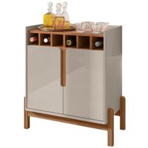 Barzinho c/2Pts Adega p/Sala De Jantar 50522 OffWhite Cedro