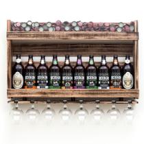 Barzinho de Parede Adega de Madeira Cervejeira e Adega 10 Garrafas com Porta Tampinhas e Taças Barzinho de Parede Adega de Madeira Cervejeira e Adega 10 Garrafas com Porta Tampinhas e Taças