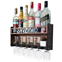 Barzinho de Parede Aparador Para Bebidas Para Sala Tema Barzinho - 49x26 Cor Louro Preto