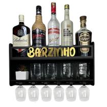 Barzinho de Parede Aparador Para Bebidas Para Sala Tema Barzinho - 49x26 Cor Preto